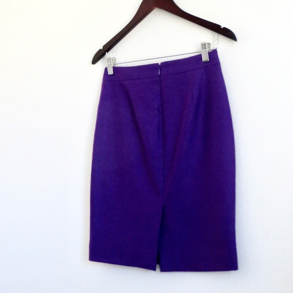 J. Crew Pencil Skirt Wool Blend Purple Size 0 - Picture 6 of 9